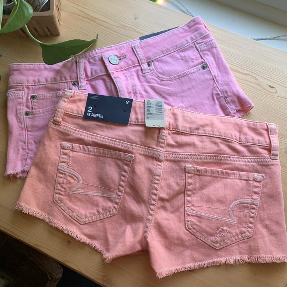 orange american eagle shorts shorties - Picture 2 of 4